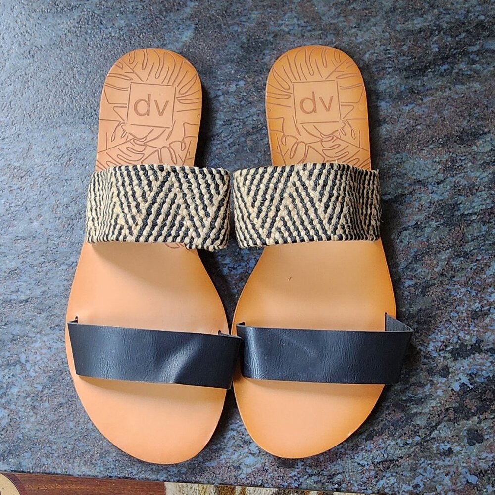 DV by Dolce Vita Daedra Woven Stretch Two Band Slide Sandals Size 9 - Picture 6 of 11